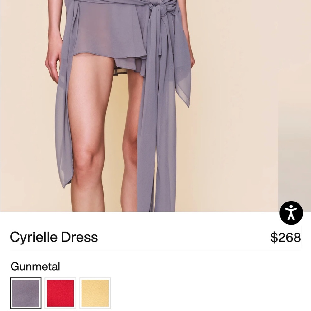 Danielle Guizo Elegant Gunmetal One-Shoulder Dress - Picture 4 of 6